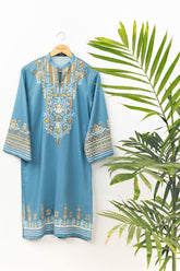 DC-0381 BLUE EMBROIDERED KURTA